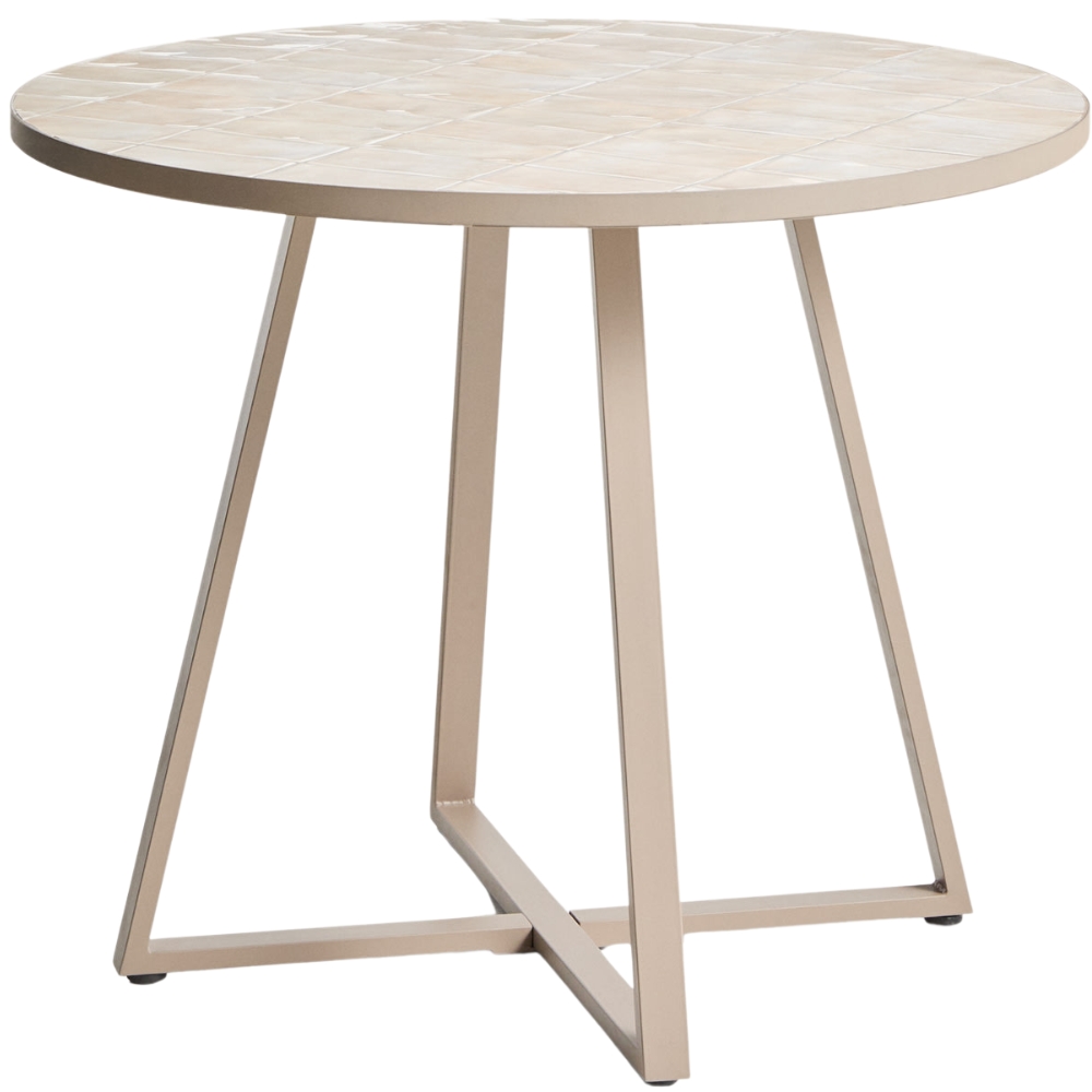 Kave Home Béžový zahradní bistro stolek Tella Ø 90 cm