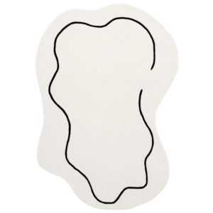 Fargotex Bílo-černý vlněný koberec Loop 200 x 300 cm