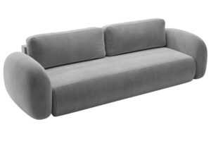 Maison Heritage Tmavě šedá sametová rozkládací pohovka Kora 262 cm