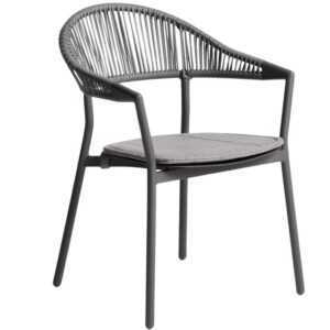 Kave Home Šedá zahradní židle Alimia s výpletem