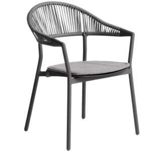Kave Home Šedá zahradní židle Alimia s výpletem