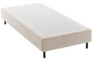 Micadoni Světle béžová sametová jednolůžková postel Whale 90 x 200 cm