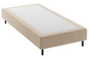 Micadoni Béžová sametová jednolůžková postel Whale 90 x 200 cm