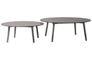 Micadoni Set dvou černých zahradních stolků Salada 65/80 cm