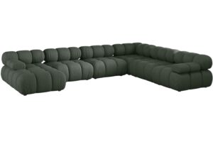 Micadoni Tmavě zelená rohová pohovka Bellis II. 376 cm