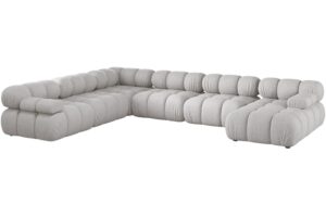 Micadoni Světle šedá rohová pohovka Bellis II. 376 cm