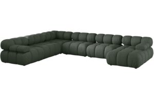 Micadoni Tmavě zelená rohová pohovka Bellis II. 376 cm