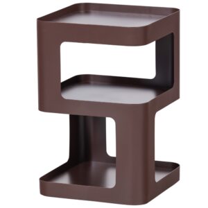 WOOOD Hnědý kovový odkládací stolek Riv 35 x 35 cm