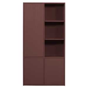 WOOOD Červená dřevěná skříň Meren 200 x 100 cm