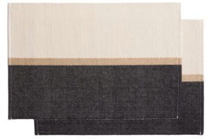 Kave Home Černo-béžový bavlněný set dvou prostírání Tari 35 x 30 cm