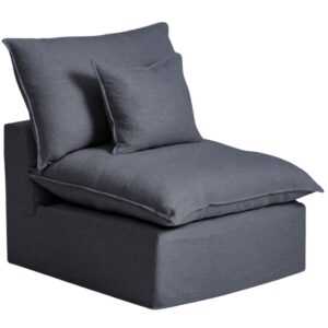 Kave Home Tmavě šedé křeslo Anarela 90 cm s odnímatelným potahem