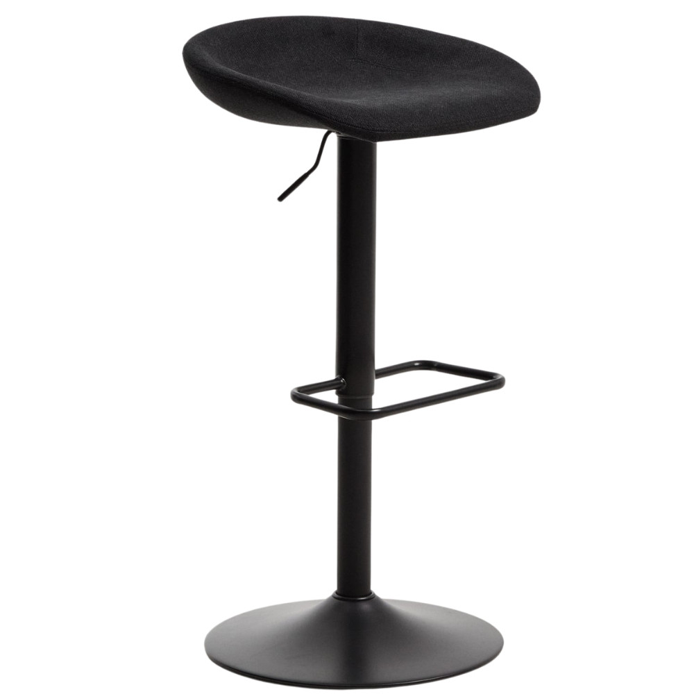 Kave Home Černá čalouněná barová židle Danua 58-82 cm