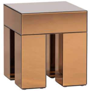 WOOOD Zlatý zrcadlový odkládací stolek Mirrox 45 x 45 cm