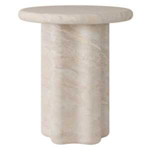 Somcasa Odkládací stolek Emeric ø 50 cm s dekorem travertinu