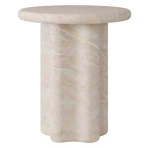 Somcasa Odkládací stolek Emeric ø 50 cm s dekorem travertinu