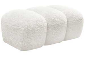 Bobochic Paris Bílá bouclé podnožka Hippolyte 105 x 68 cm