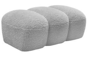 Bobochic Paris Světle šedá bouclé podnožka Hippolyte 105 x 68 cm