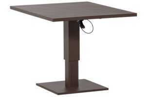 WOOOD Hnědý kovový zahradní výškově nastavitelný bistro stolek Tesso 100 x 80 cm