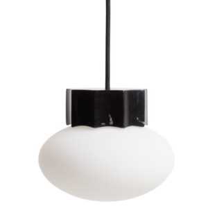 Kave Home Černo-bílé mramorové závěsné světlo Idela Ø15 cm