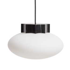 Kave Home Černo-bílé mramorové závěsné světlo Idela Ø26cm