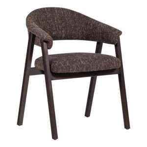 WOOOD Tmavě hnědá jídelní židle Tunar s tmavou dubovou podnoží