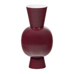 WOOOD Červená kovová váza Auri 38 cm