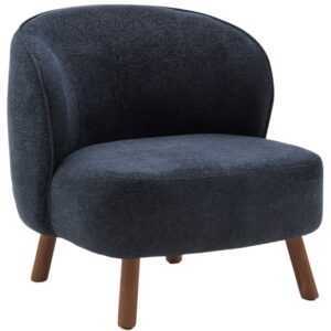 Kave Home Šedomodré čalouněné křeslo Ulit s hnědou podnoží