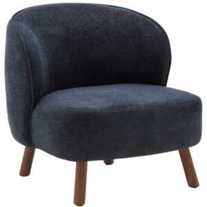 Kave Home Šedomodré čalouněné křeslo Ulit s hnědou podnoží