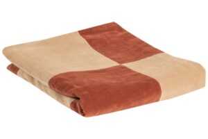 WOOOD Oranžovo-béžový bavlněný pléd Zena 170 x 130 cm