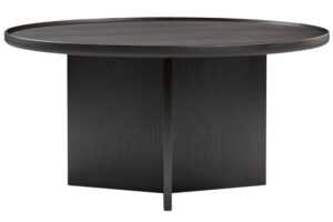 Woodman Černý dubový konferenční stolek Cala ⌀ 83 cm