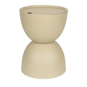 White Label Béžový plastový zahradní stolek MARA 34 cm