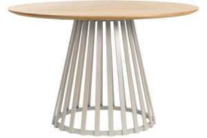 Bizzotto Dřevěný jídelní stůl s béžovou podnoží Cillian Ø120 cm