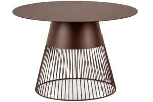 Bizzotto Hnědý kovový konferenční stolek Godric Ø60 cm