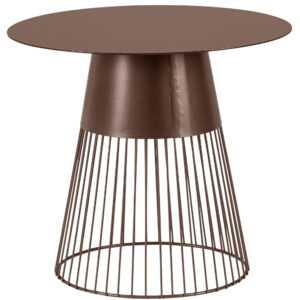 Bizzotto Hnědý kovový odkládací stolek Godric Ø50 cm