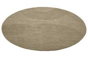 Bolia Tmavě béžový vlněný kulatý koberec Zen 200 cm