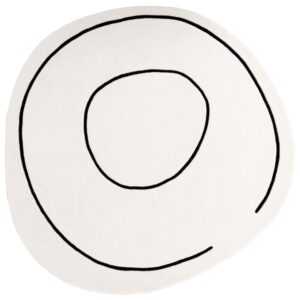 Fargotex Bílo-černý vlněný kulatý koberec Loop 200 cm