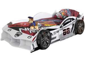 Vipack Bílá dětská postel Car Bed 90 x 200 cm