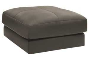 Bobochic Paris Hnědá kožená podnožka Leonard 86 x 86 cm