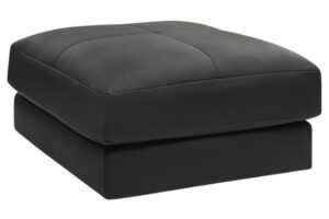 Bobochic Paris Černá kožená podnožka Leonard 86 x 86 cm