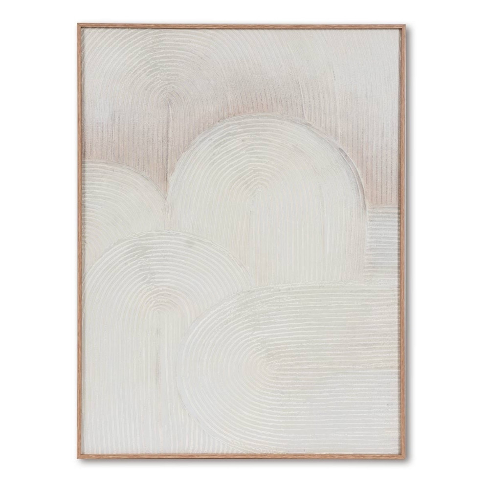 Somcasa Béžový abstraktní obraz Kares 80 x 60 cm