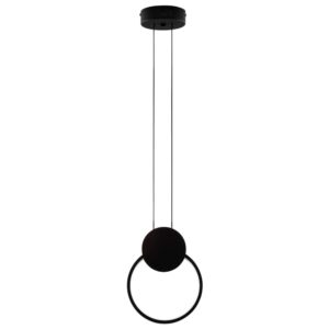 Nova Luce Černé kovové závěsné LED světlo Wiro 20 cm