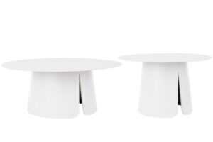 Bizzotto Bílý set dvou zahradních stolků Bryan 70/90 cm